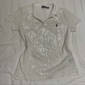 White Sequin POLO